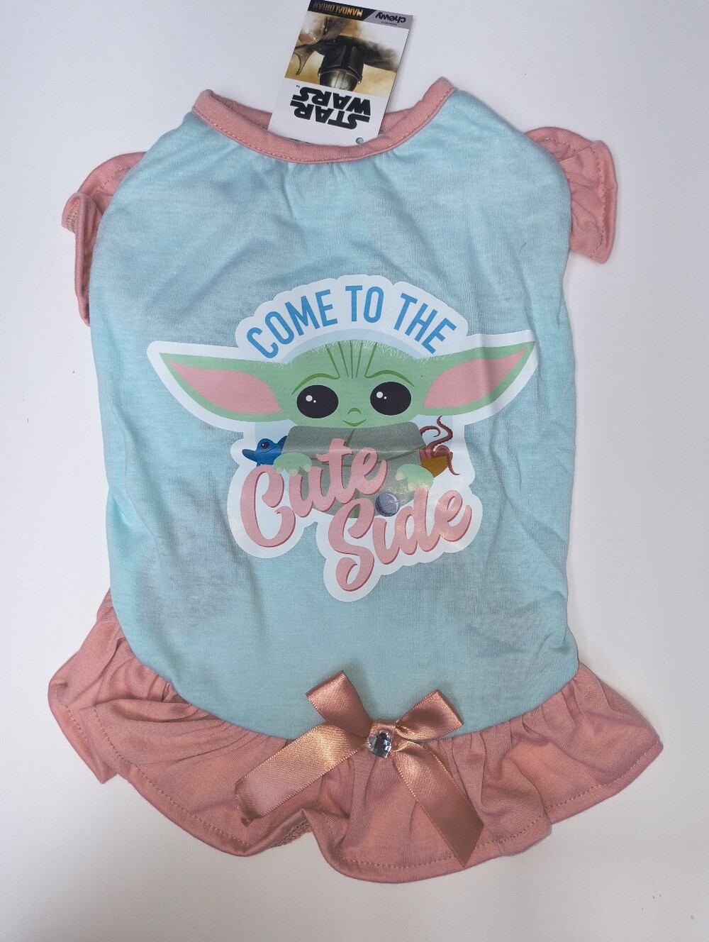 Star Wars Baby Yoda Ruffle One-Piece - Light Blue & Pink